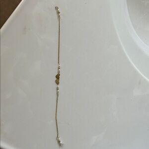 Gold Heart Bracelet with Pearls